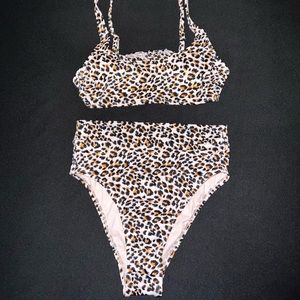 Fashion Nova high waisted cheetah bikini